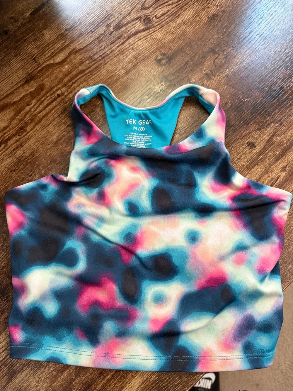 tek gear girls Blue Multi Tie-Dye Racerback Crop Tank